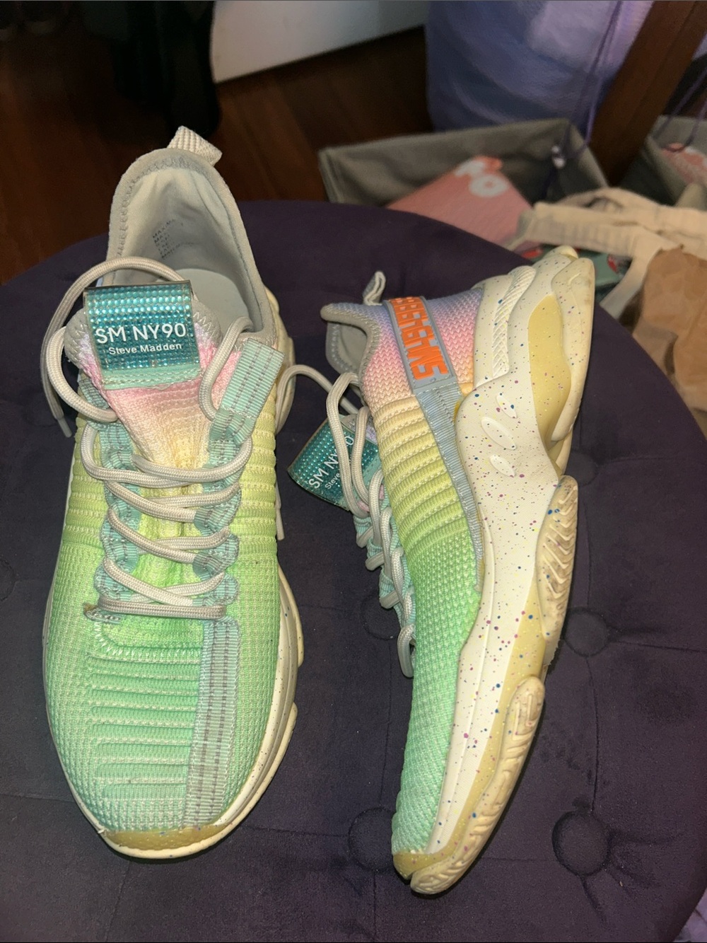 Steve Madden Maxima Sneakers in Pastel Rainbow Ombré
